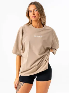Pursuit Oversized T-Shirt - Taupe Stonewash Casual Comfort Top