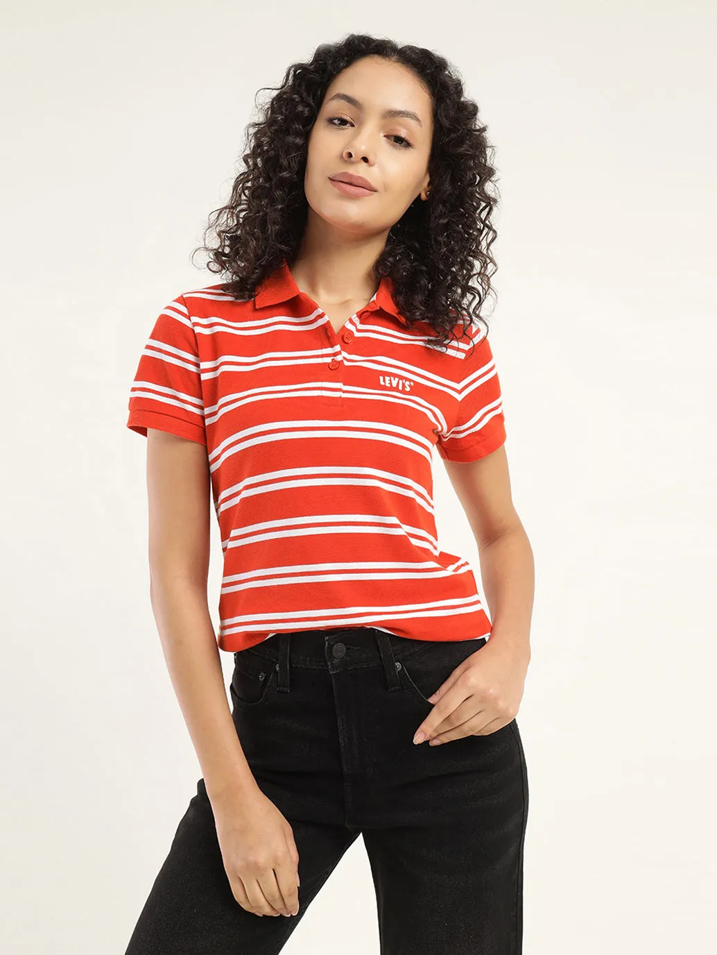 All-Day Comfort Wear Sport Performance Design Women's Striped Polo T-Shirt