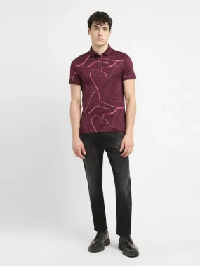 Vibrant Design Men's Redloop Abstract Slim Fit Polo T-shirt