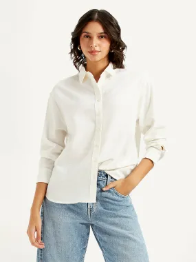 Unisex Design Women's Solid Relaxed Fit Shirt