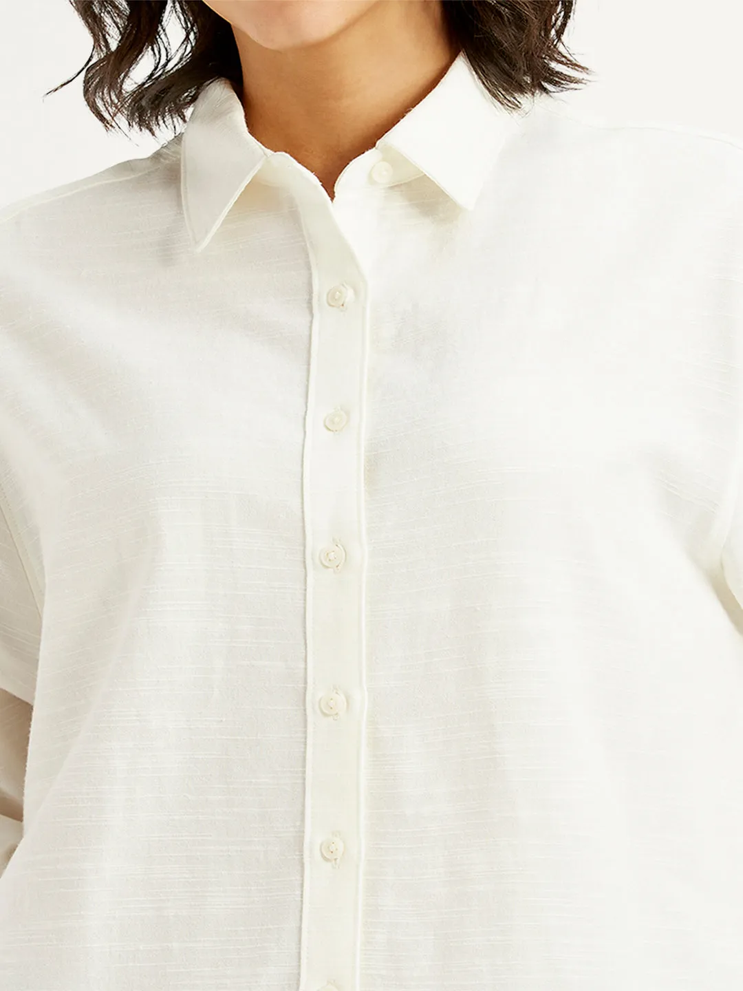 Women's Solid Relaxed Fit Shirt Sustainable Weave Beach Attire