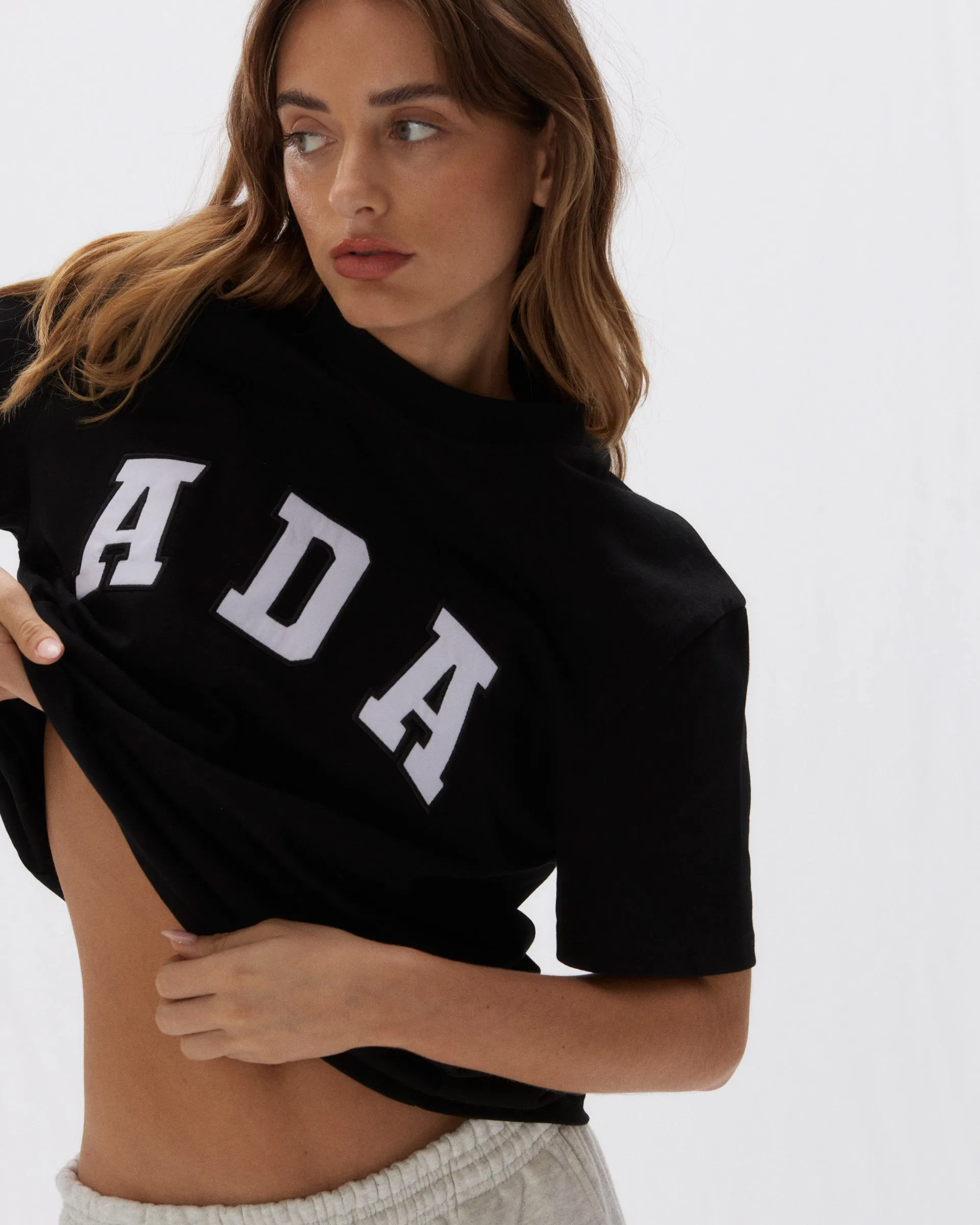 ADA Short Sleeve Oversized T-shirt - Black Sport Flex
