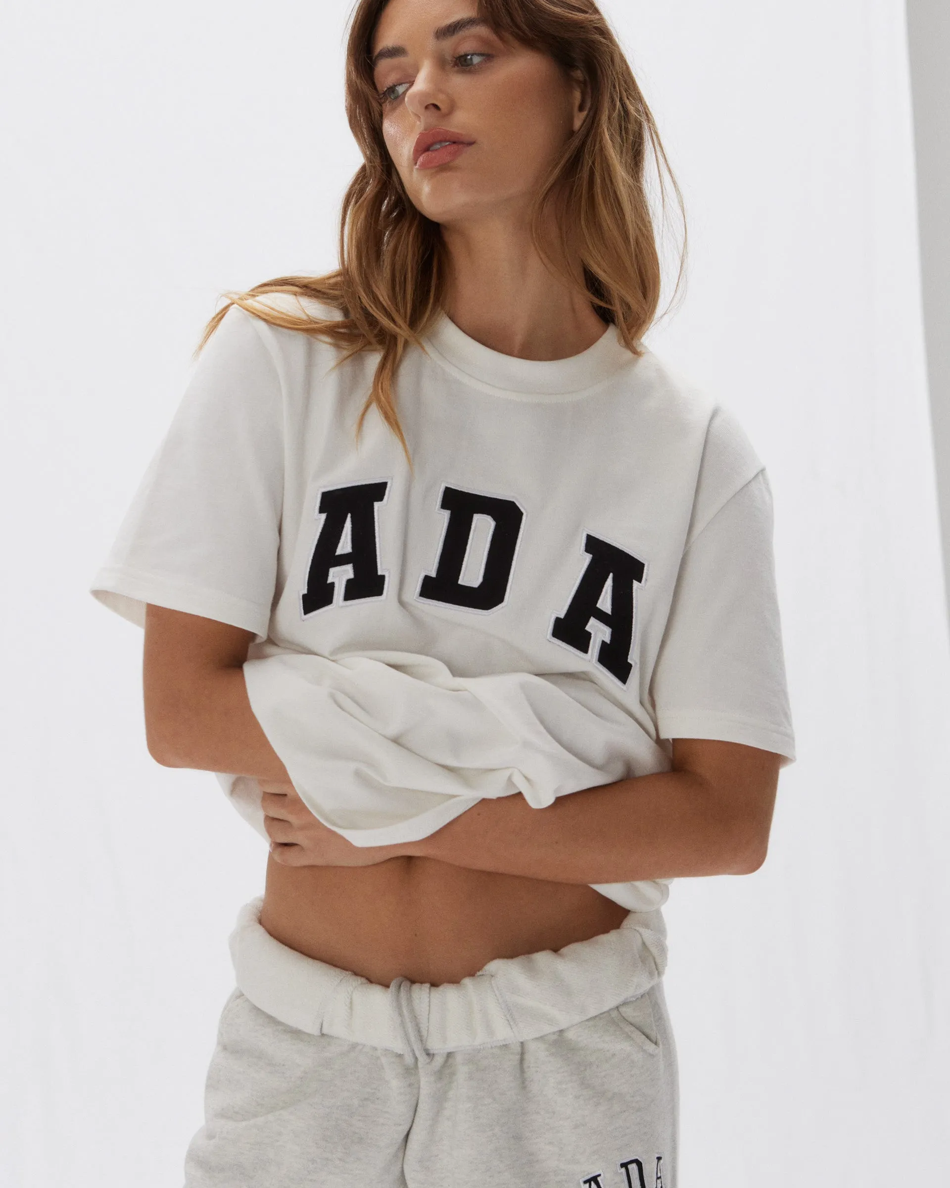 Breathable Stretch Festival wear ADA Short Sleeve Oversized T-shirt - White/Black