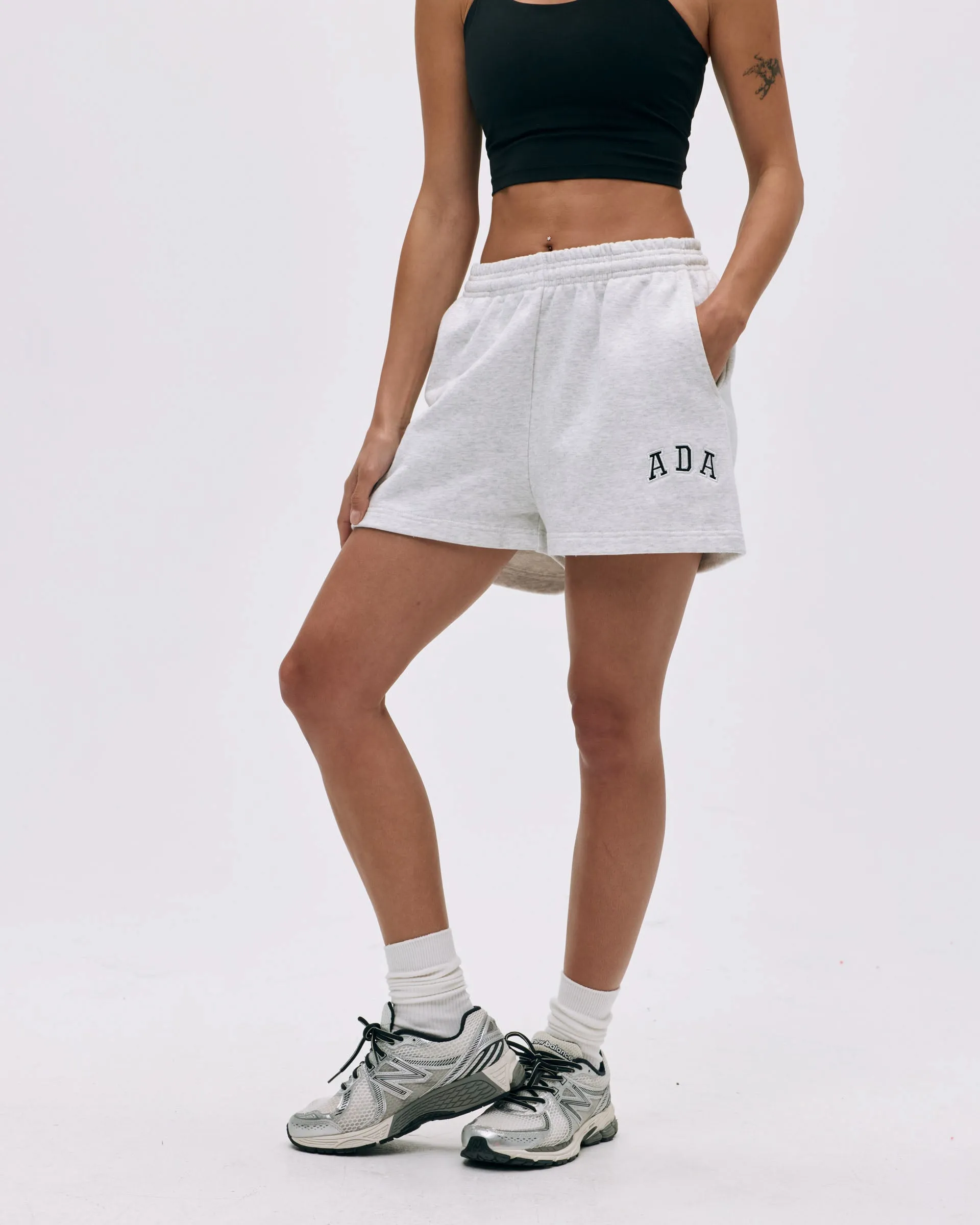 ADA Sweat Shorts - Light Grey Melange Weightless Travel Design overalls