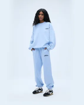 ElasticWaist Rubberized Hem Adanola Running Sweatpants - Powder Blue