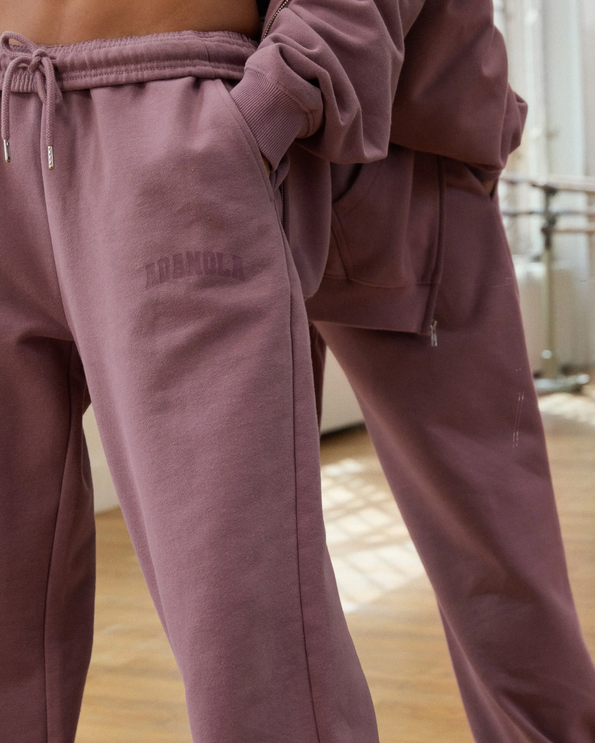 Chic Appeal Varsity Straight Leg Sweatpants - Dusk Purple