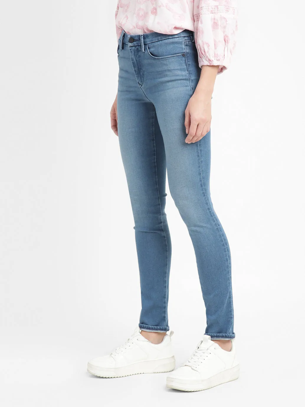Perfect Length Design Women's 711 Blue Skinny Fit Mid Rise Jeans