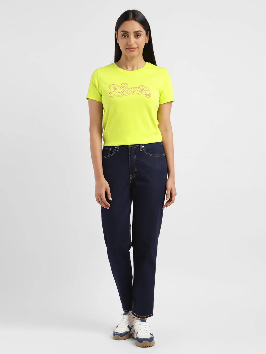 Always Fits Everyday Vibrant Women's 80s Mom Navy Blue Loose Fit Mid Rise Jeans