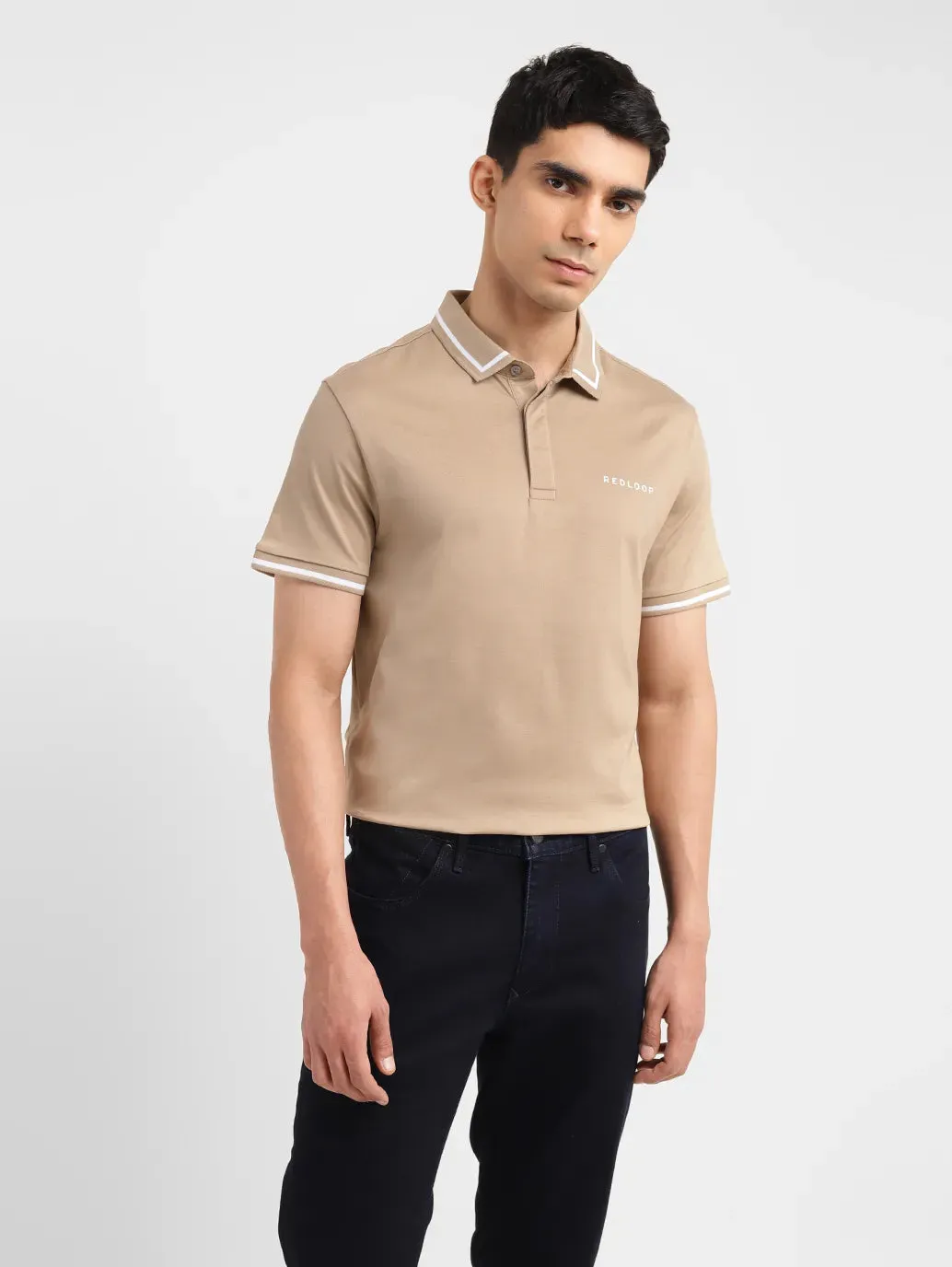 Men's Redloop Solid Slim Fit Polo T-shirt Comfortable apparel Smart Wear