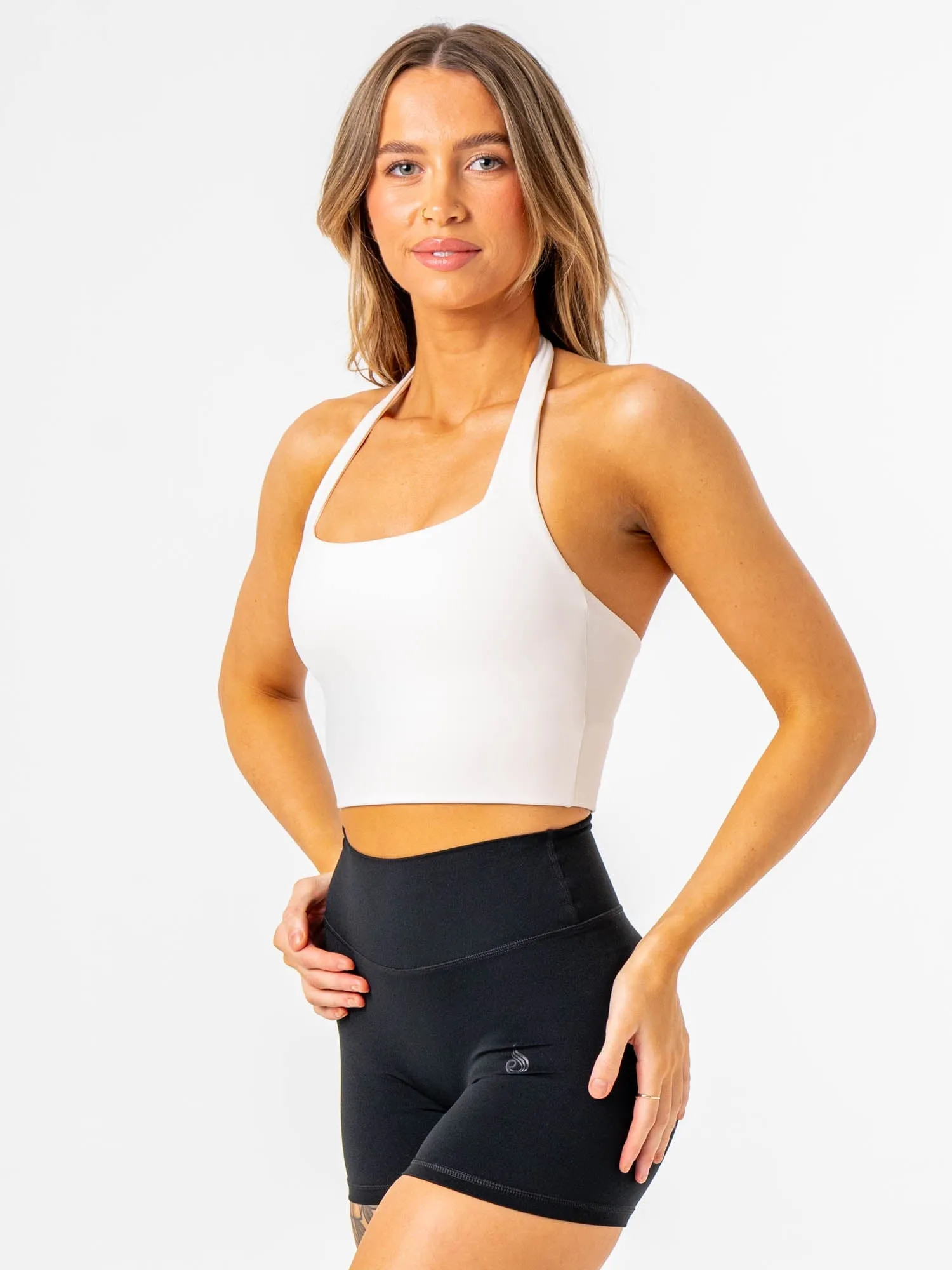 NKD Halter Tank - Off White Comfortable Look Microfiber Material