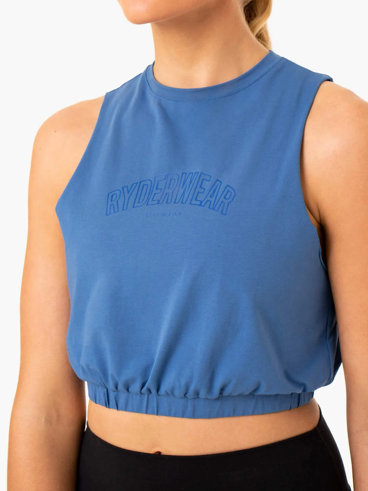 Boxer Muscle Tank - Blue LightweightFabric