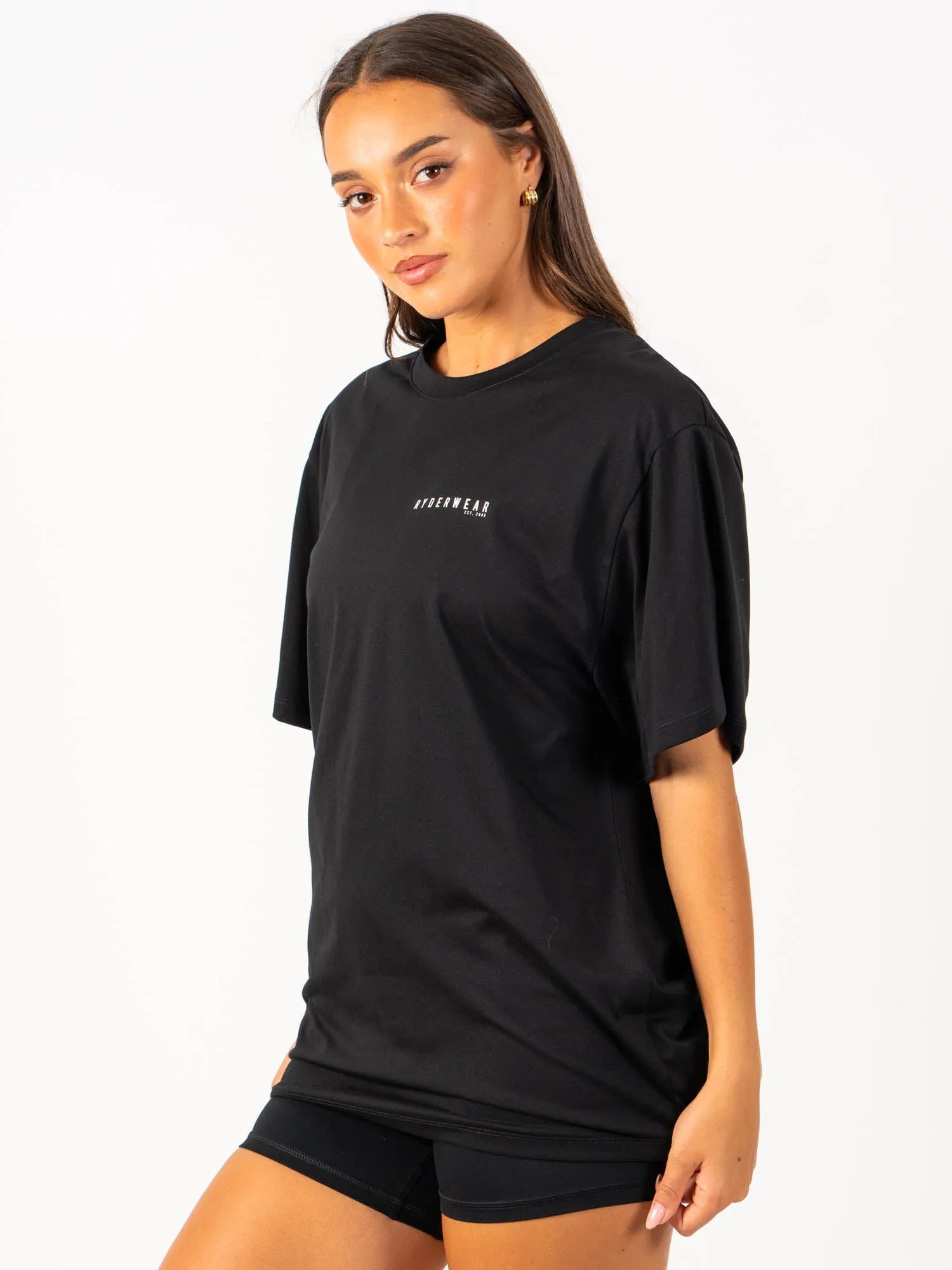 Unisex style OdorResistantTechnology Advance Oversized T-Shirt - Black