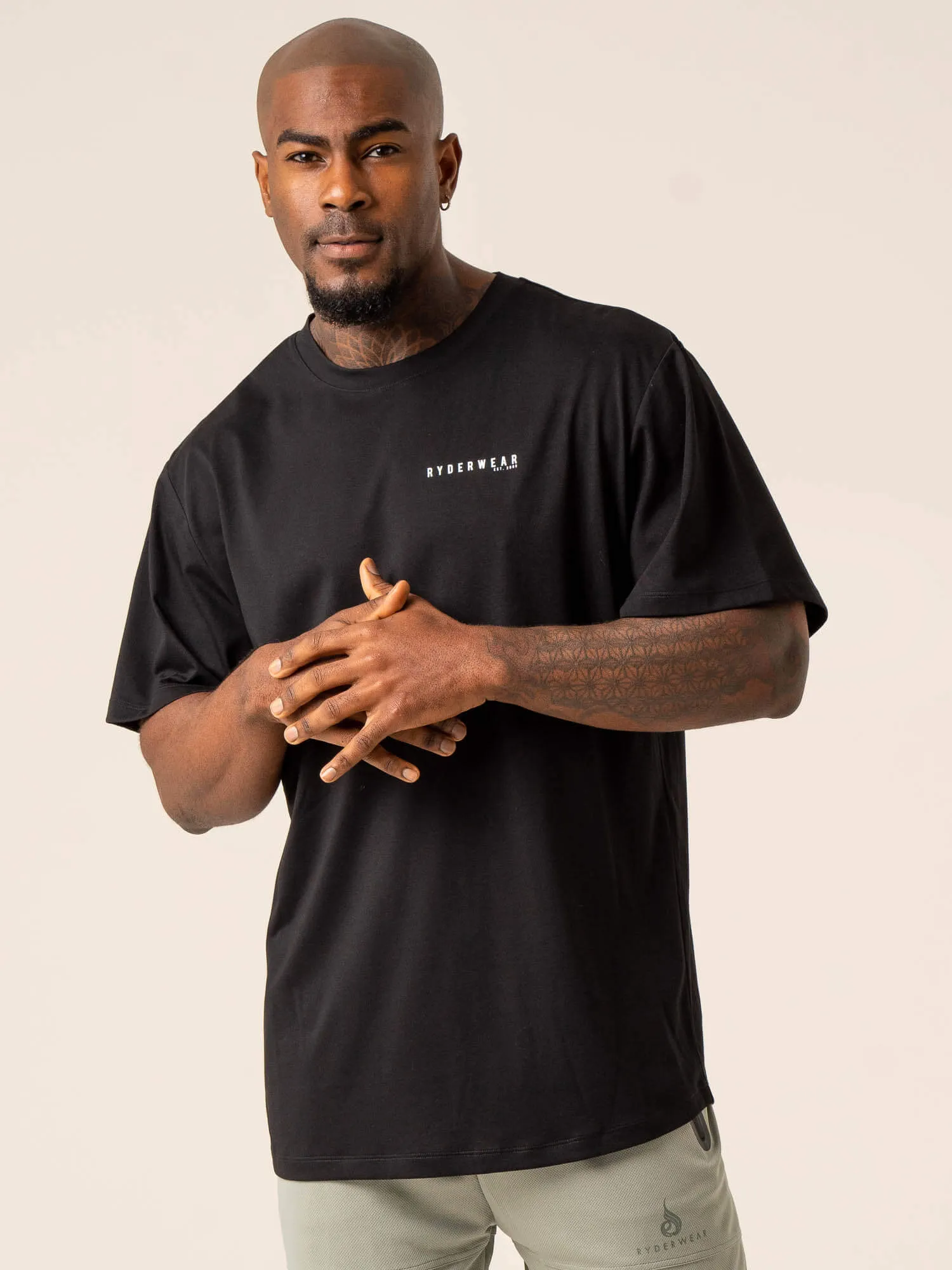 Advance Oversized T-Shirt - Black UPF Rated Fabric Performance Wear