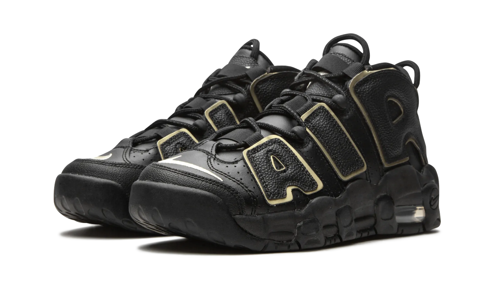 Quick lacing Mid Arch Support Air More Uptempo GS "Black / Gold"