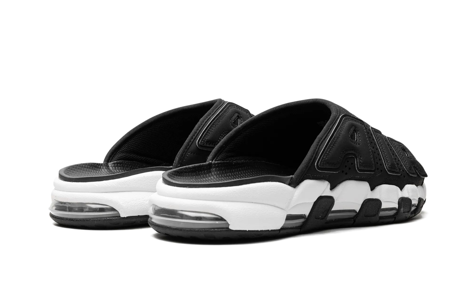 Sneakers Comfortable Wear Air More Uptempo Slide "Black White Red"