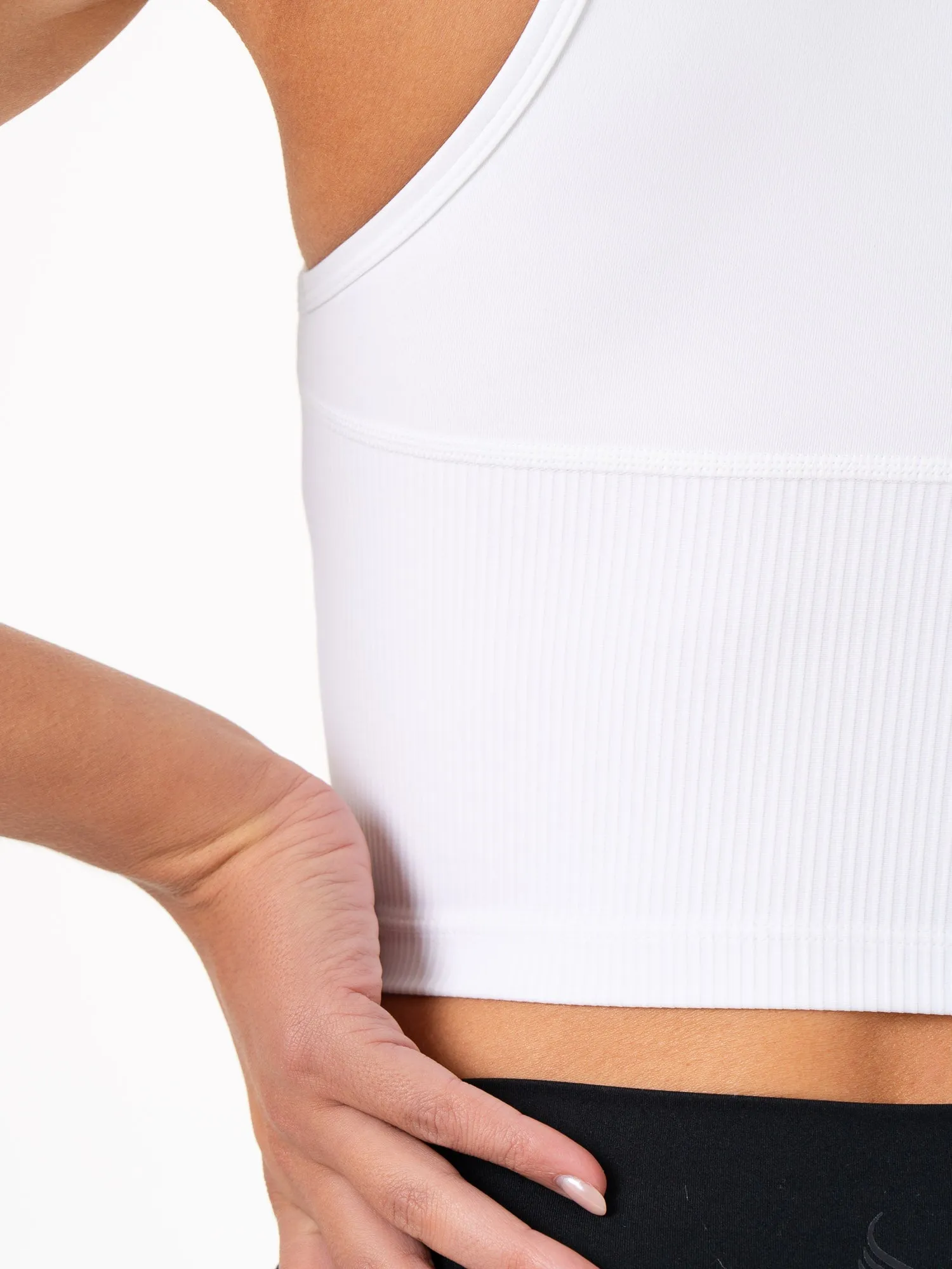 AllDay Comfort Tech NKD 1/2 Zip Tank - White