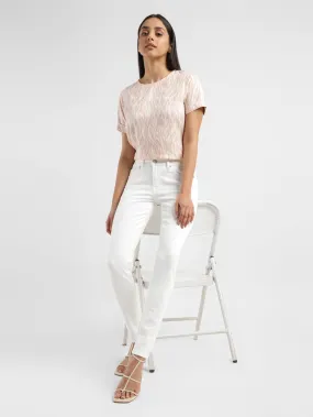 Style Essential Women's 711 White Skinny Fit Mid Rise Jeans