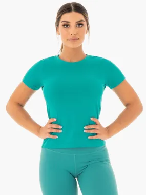 Motion T-Shirt - Teal quick-drying Cozy Waistband