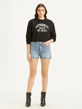 Women's High Rise Blue Regular Fit Shorts Stay Flexible Comfy Shape