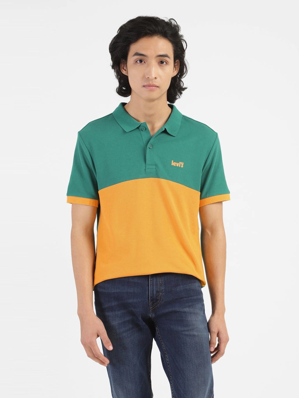 Breathable Cotton Men's Yellow Polo Collar T-Shirt