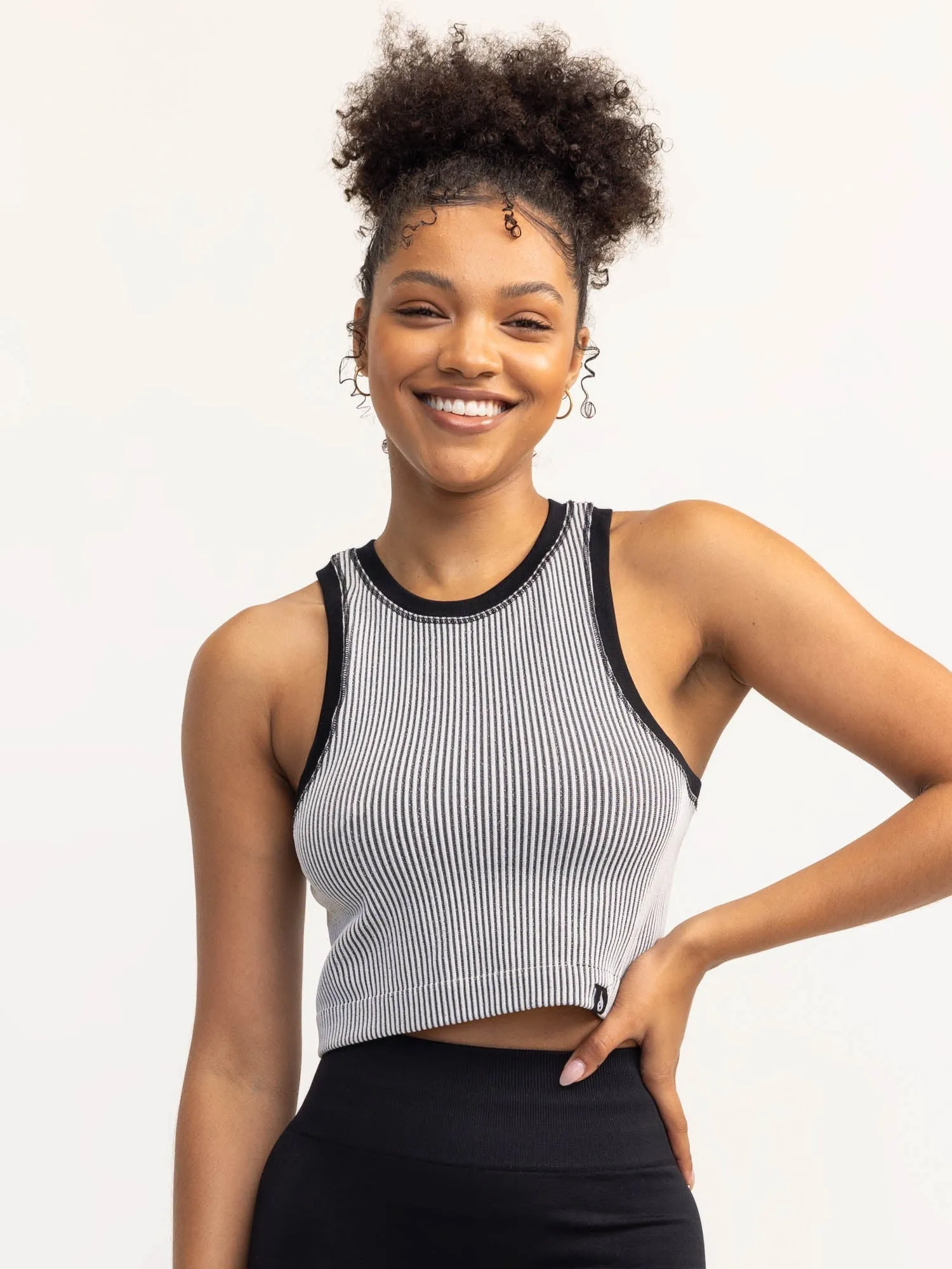 Formal Blouse Lift 2.0 Rib Seamless Tank - Black/White