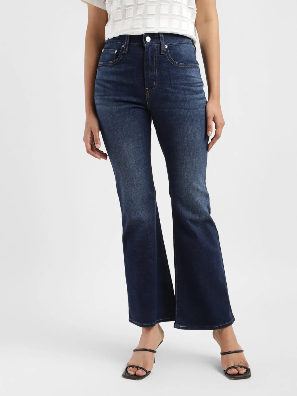 Women's 726 Blue Flared Fit Mid Rise Jeans Autumn Days Parent Style Eco Friendly Night Out