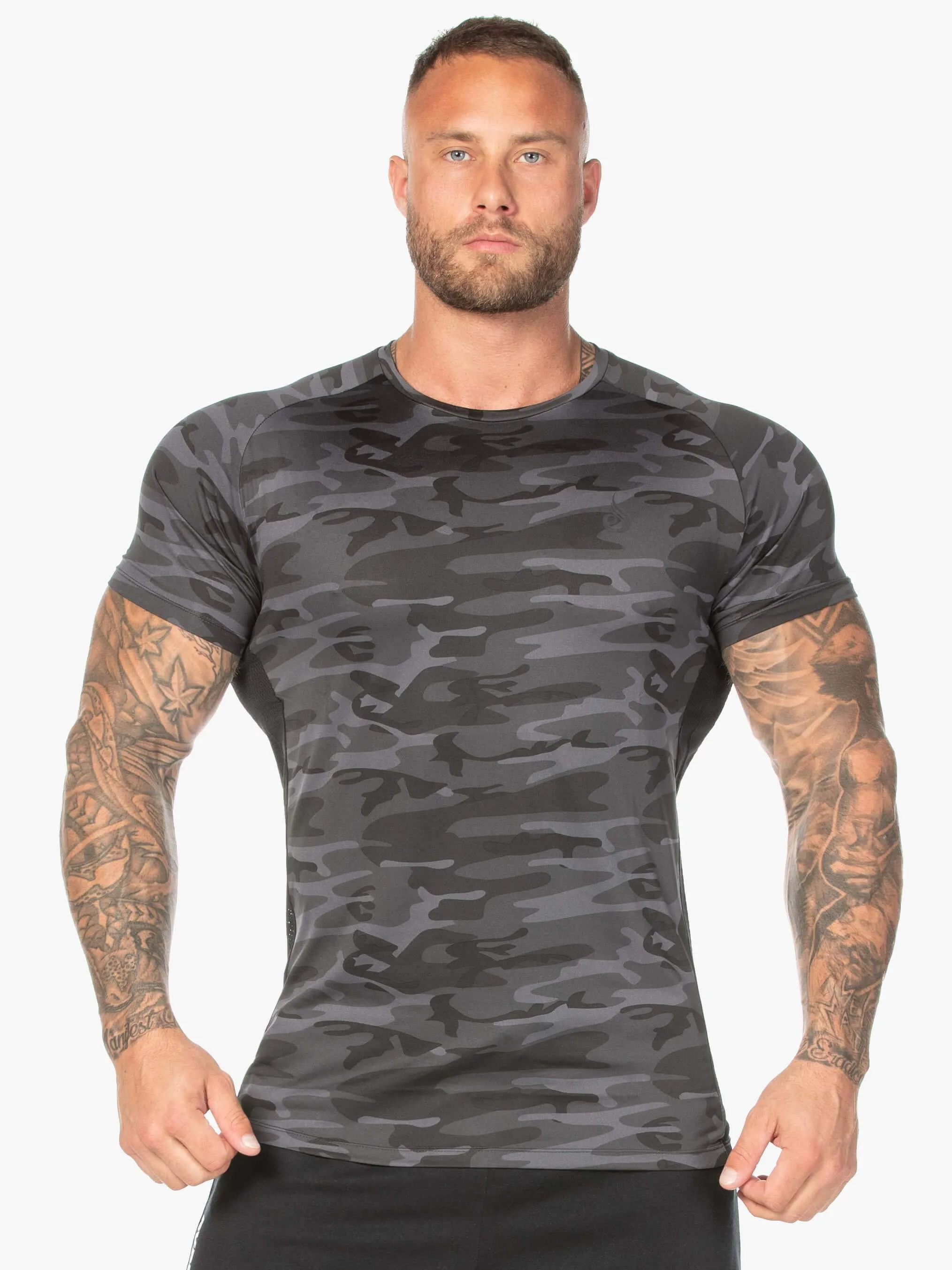 Sustainable Fibers Modern Smart Camo Mesh T-Shirt - Black Camo