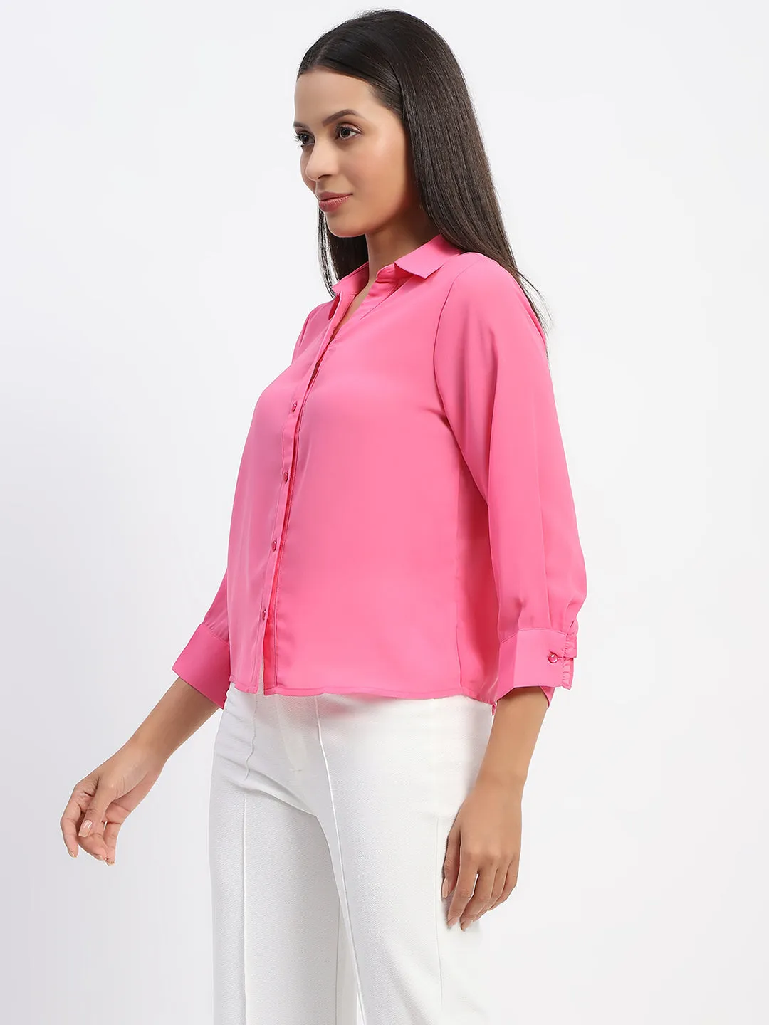 Madame Button-Down Collared Pink Shirt garden party