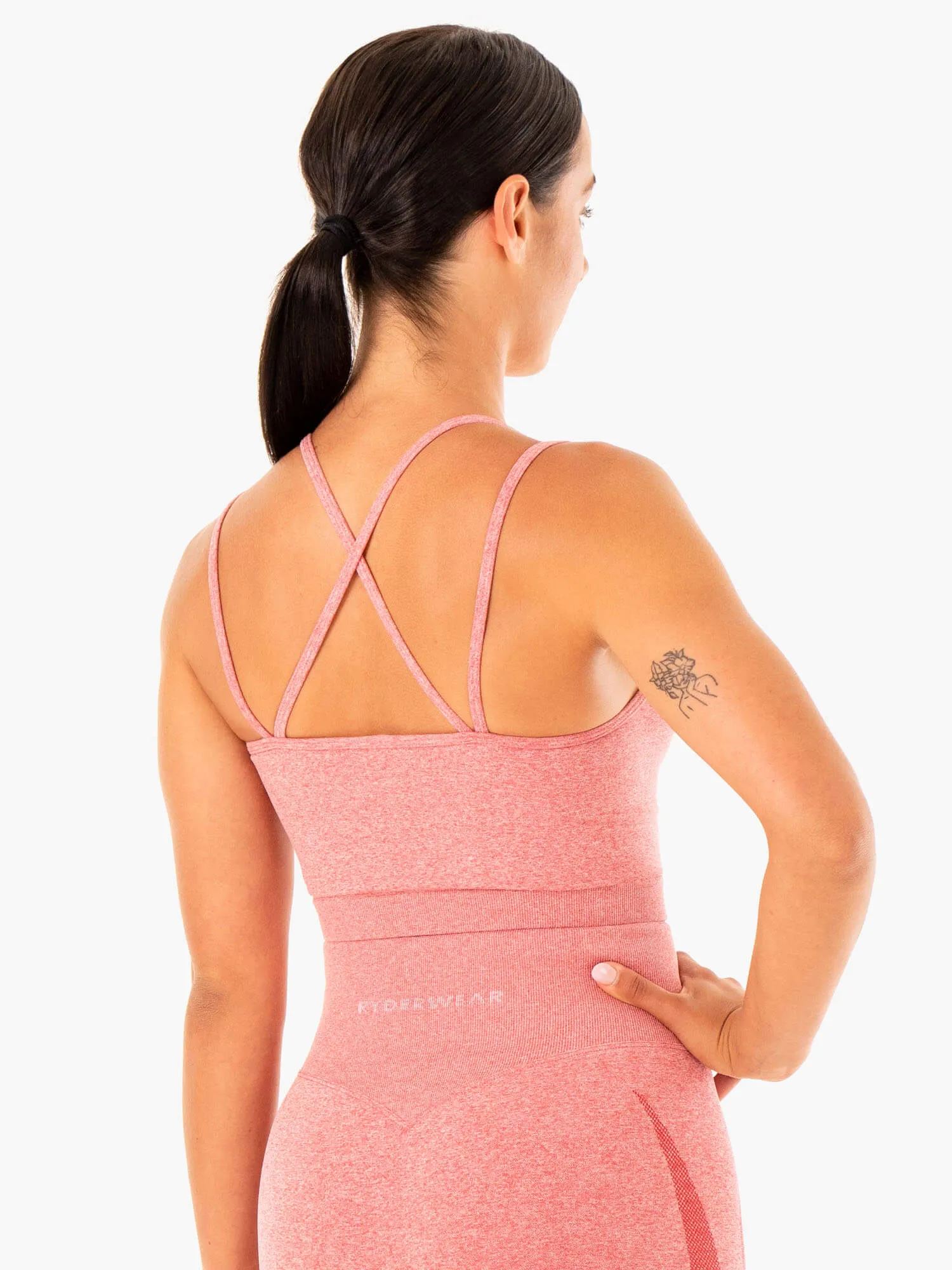 Staples Seamless Tank - Pink Marl Wide Shoulder Cut