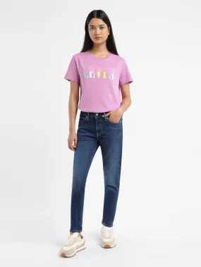 Women's 711 Blue Skinny Fit Mid Rise Jeans Quick Outfit Neutral Daily Wear Adult Fashion