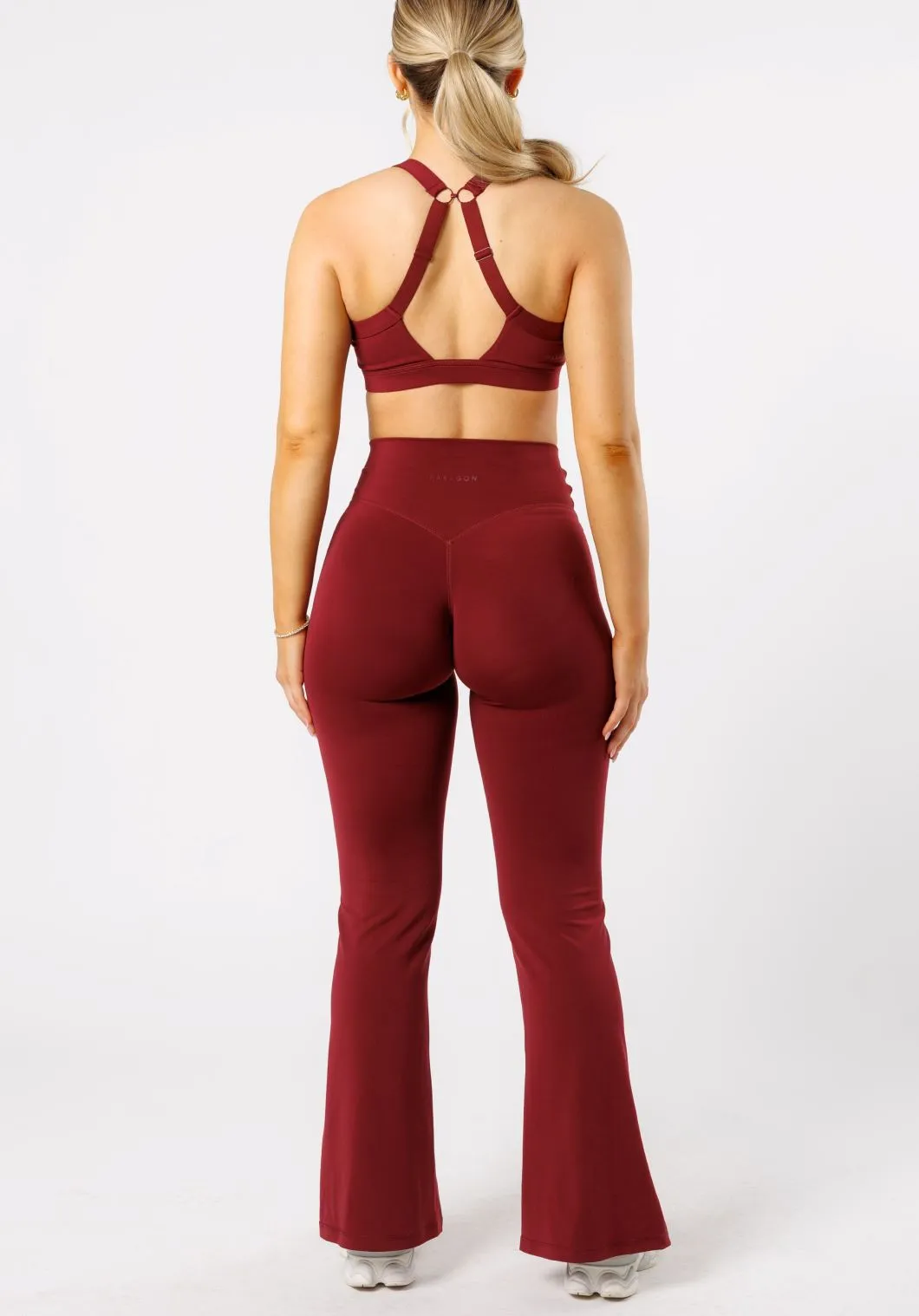 Reluna? Front Slit Sculptseam? Flare Leggings 31" Red Velvet Anti Odor Fitness Training