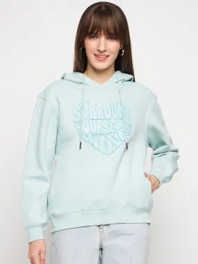 Madame Mint Graphic Hood Neck Sweatshirt Sporty Jacket