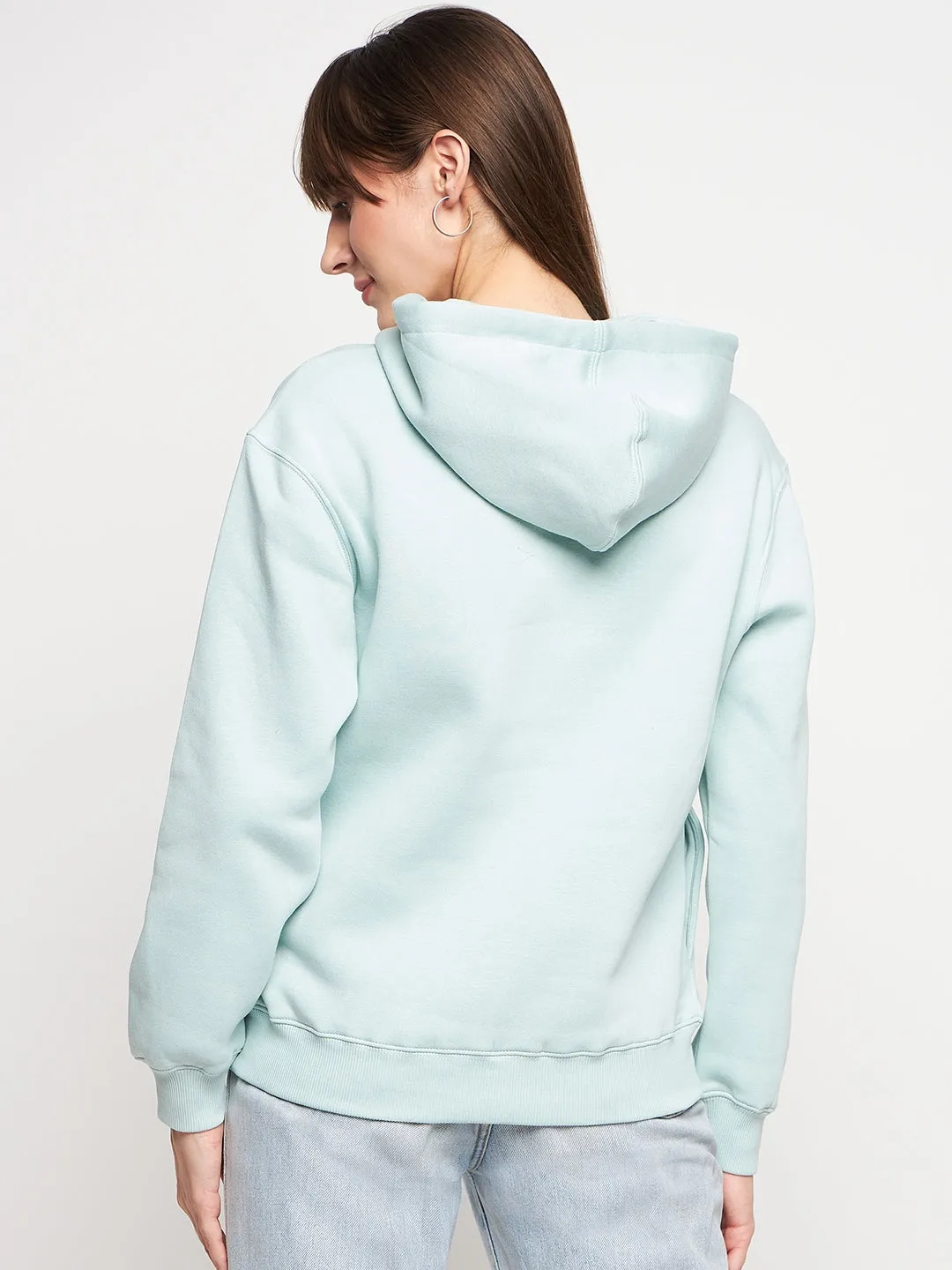 Madame Mint Graphic Hood Neck Sweatshirt Layer Chic lanyard accents