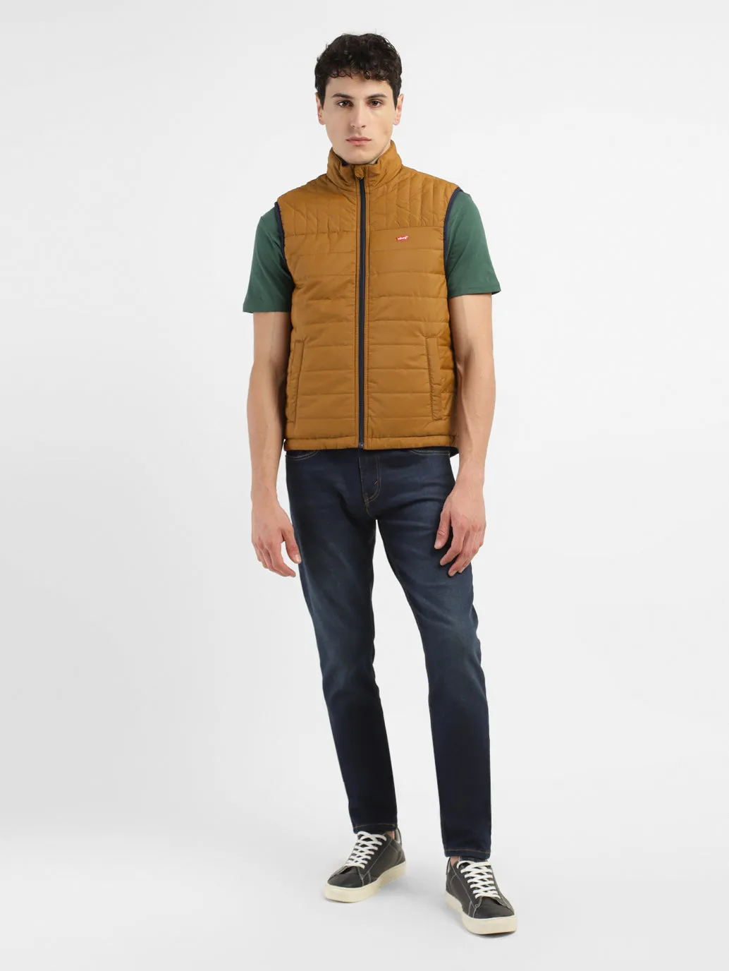 Men's Solid Brown Reversible Padded Jacket Vegan Fabric Outer Chill Piece