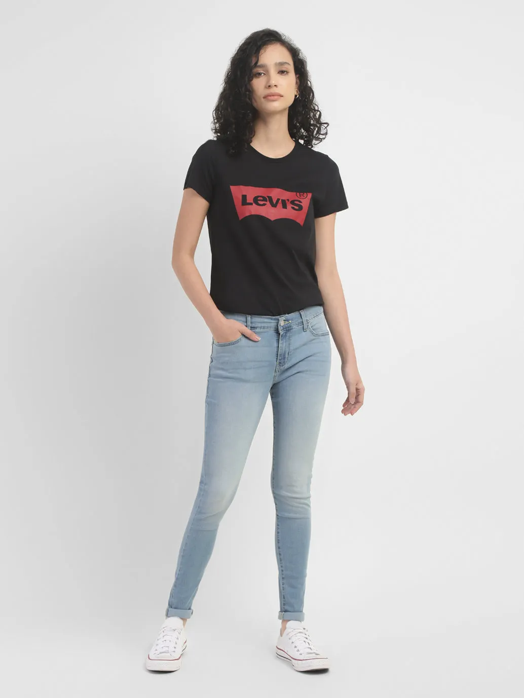 Flexible Fabric High Quality Bold Look Summer Vibes Women's 710 Blue Skinny Fit Mid Rise Jeans