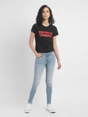 Women's 710 Blue Skinny Fit Mid Rise Jeans Slim Holiday Vibes Teen Outfit Creative Look Elegant Road Trip