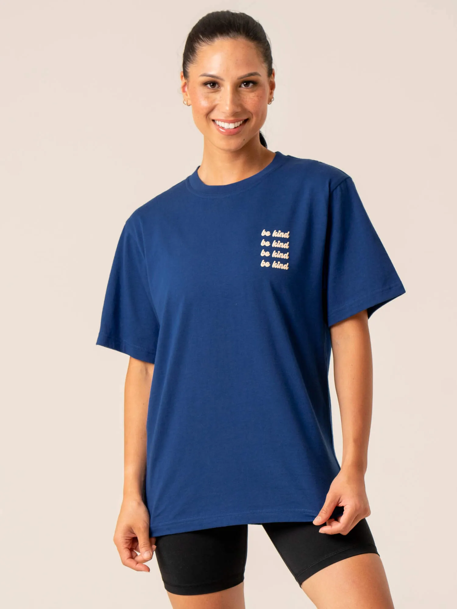 Effortless Style Breezy Comfort Be Kind T-Shirt - Navy