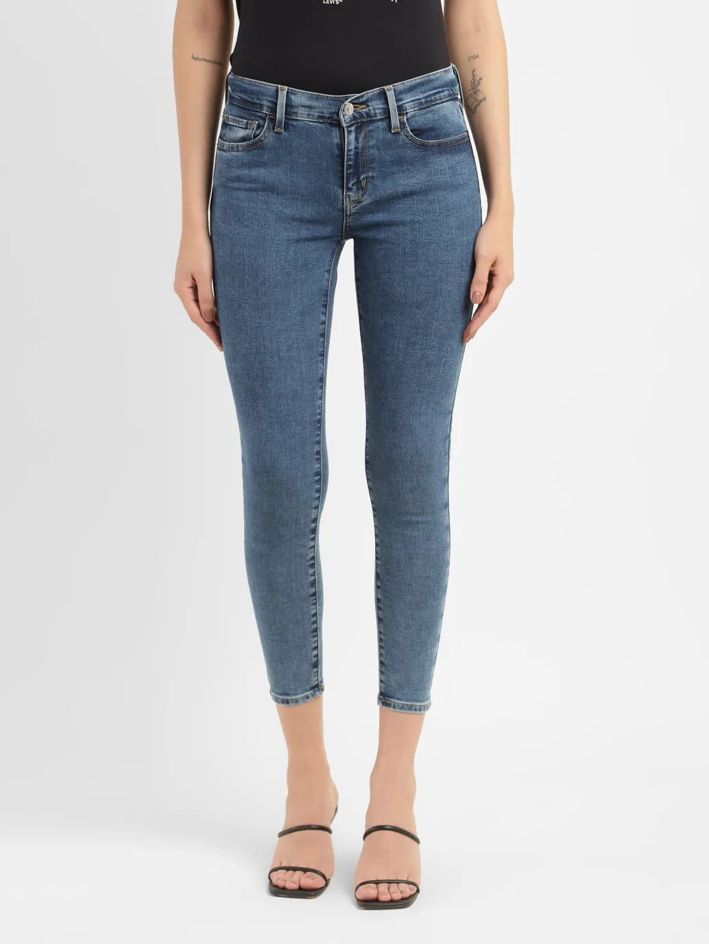 Earthy Soft Women's 710 Blue Skinny Fit Mid Rise Jeans
