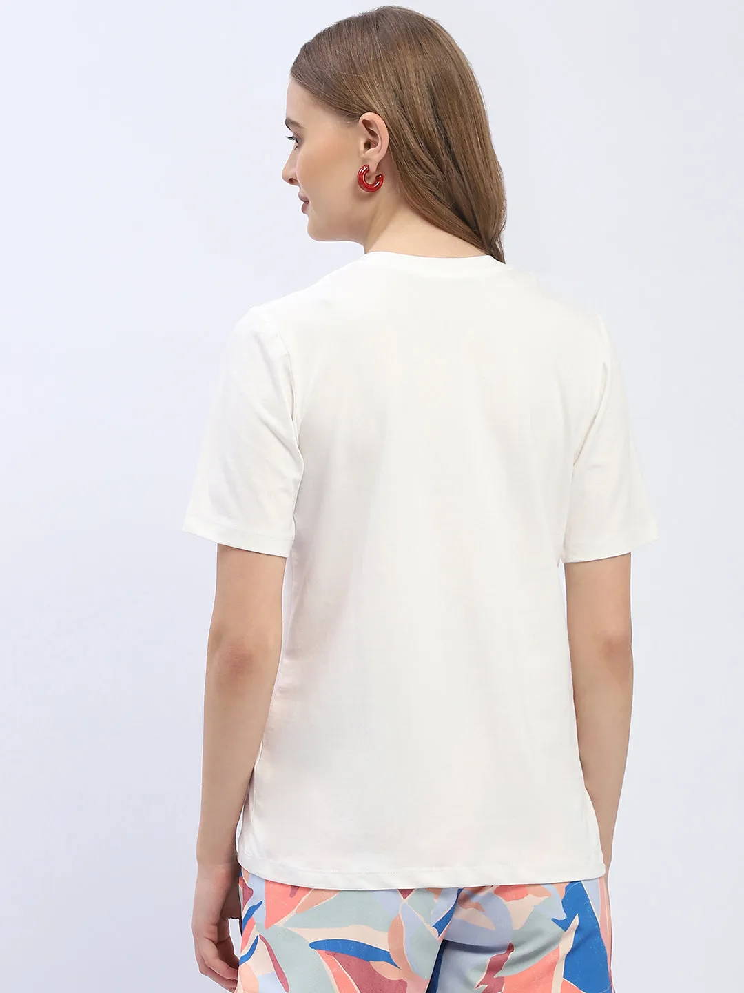Madame Typography White Regular T-Shirt Ethically Sourced Materials