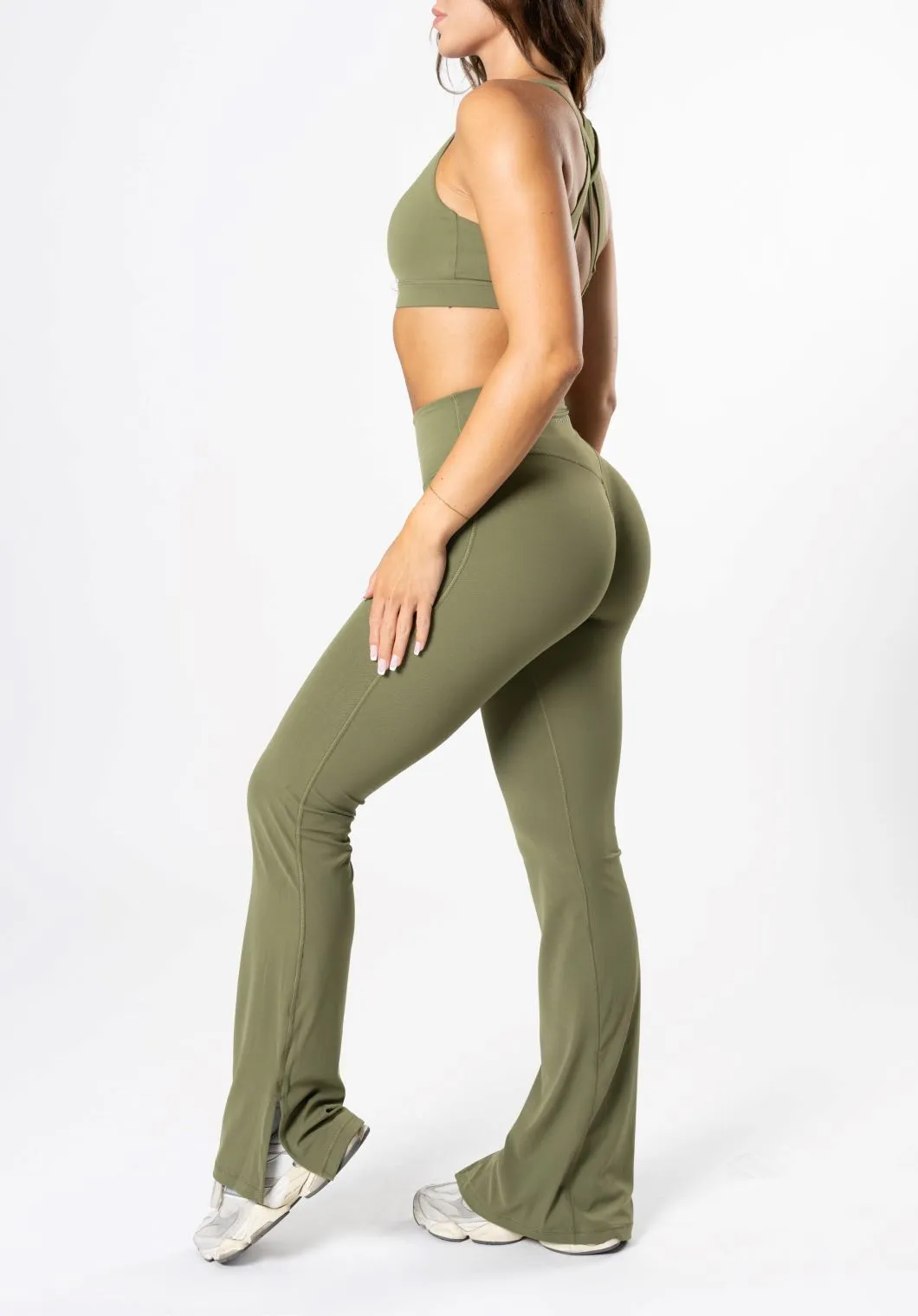 Thermal Comfort RecStretch Original Sculptseam? Plus Flare Legging 34" Olive