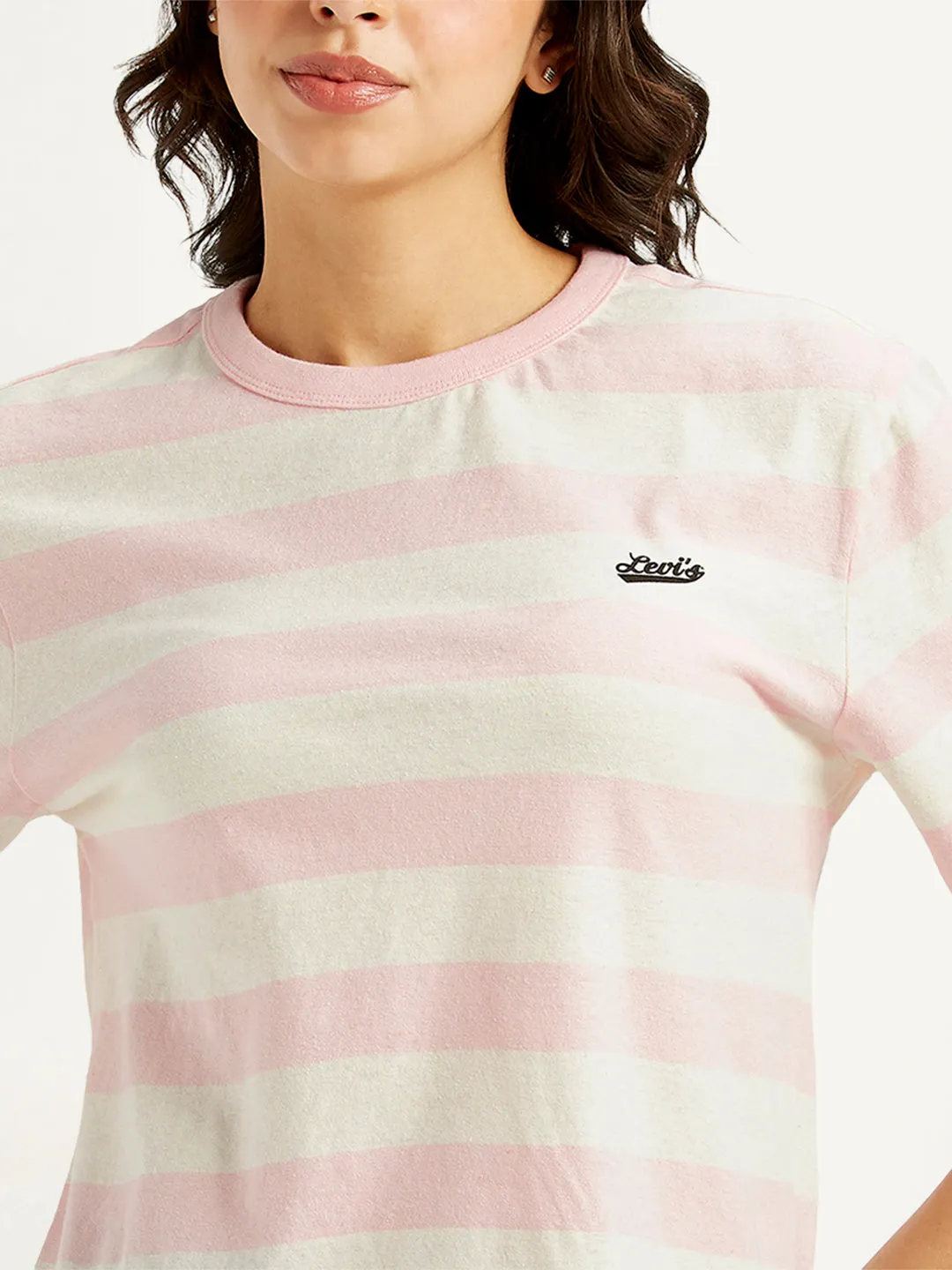 Quick Fit Stretch Women's Striped Relaxed Fit T-Shirt