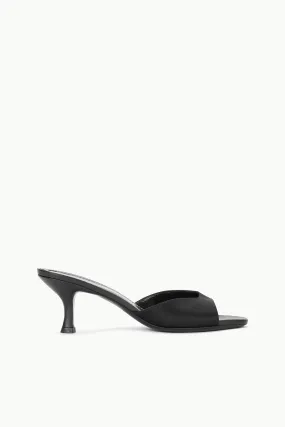 BRIGITTE MULE | BLACK SATIN Evening Footwear Work Heels