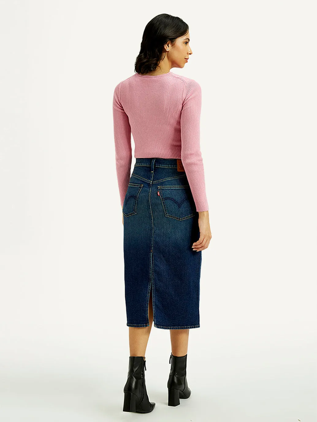 Light Wear Women's High Rise Regular Fit Denim Skirt