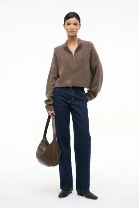 CASHMERE CROPPED HAMPTON SWEATER | TRUFFLE Ultimate Warmth