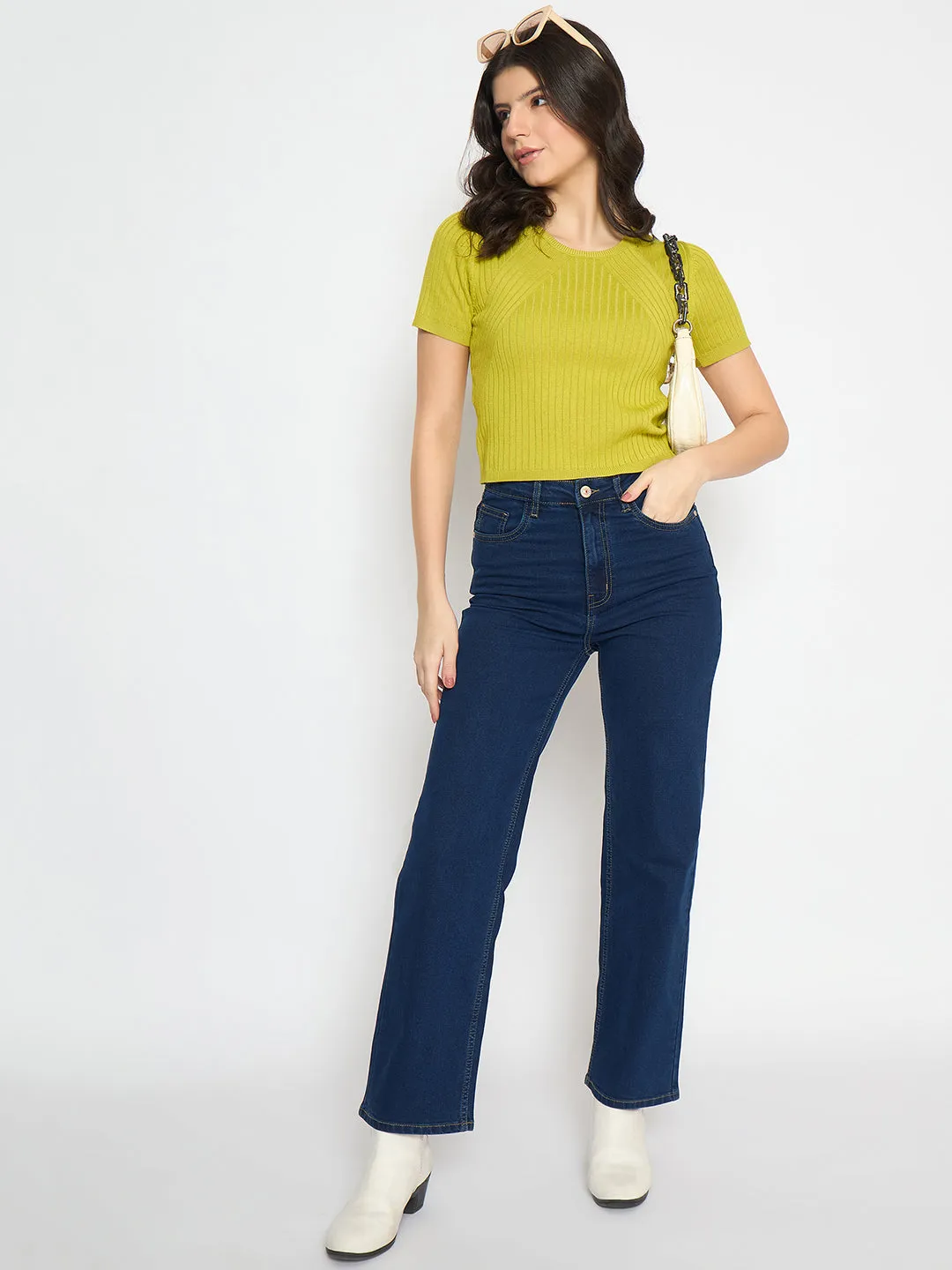 Madame Straight Fit Dark Blue Denim Jeans City Walk Autumn Days Lightweight