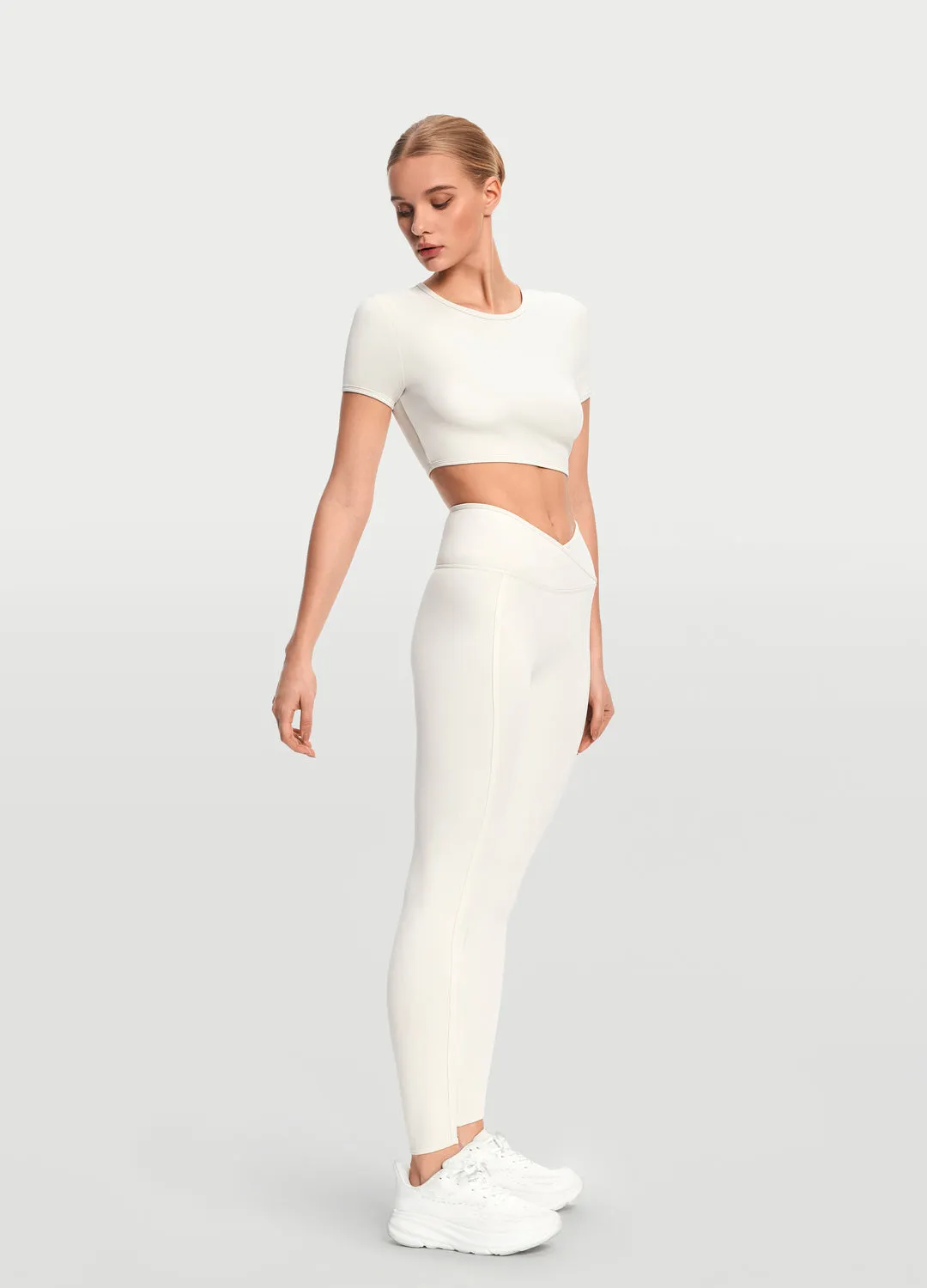 No-Shrink Fabric AntiStaticLining Casual Cropped T-Shirt