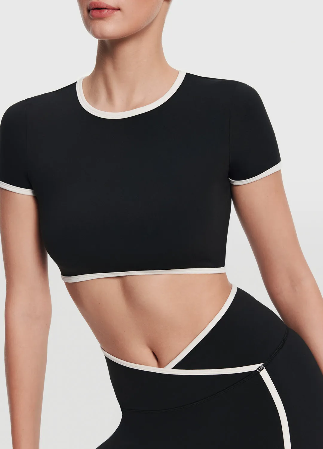 Casual Cropped T-Shirt Casual Layer Wear Recycled Polyester Thread