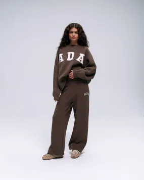 ADA Knit Straight Leg Sweatpants - Dark Cocoa Brown/Cream Timeless Utility Premium Stretch