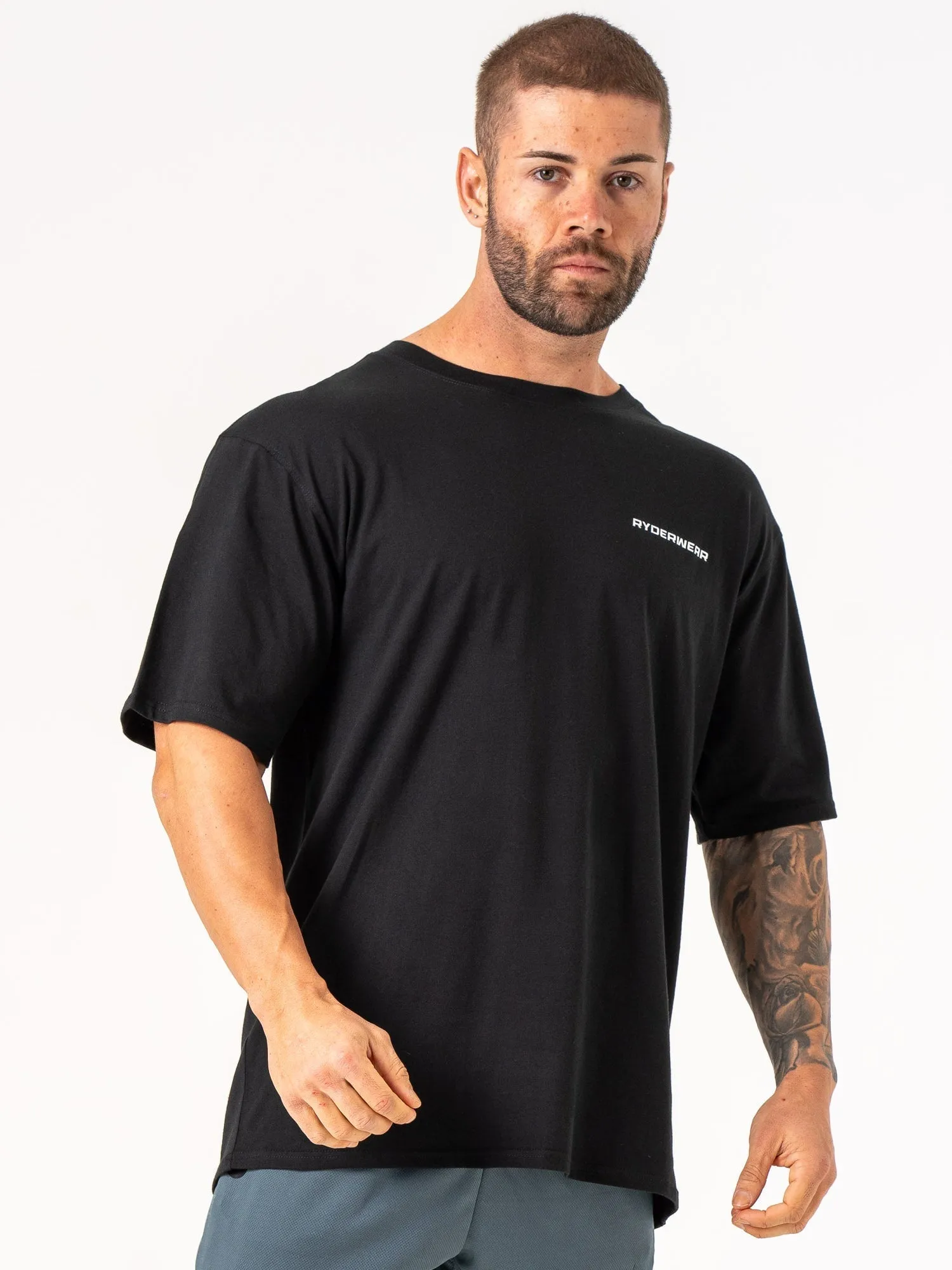 Energy Oversized T-Shirt - Black High Density Fabric Formal Style