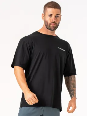 Energy Oversized T-Shirt - Black High Density Fabric Formal Style